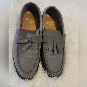 Dr. Martens Grey Russian Blue Suede Shoes Loafers Size 8 US M
